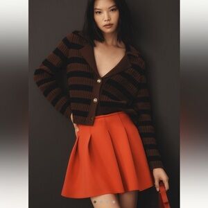 NWT Maeve pleated scuba miniskirt